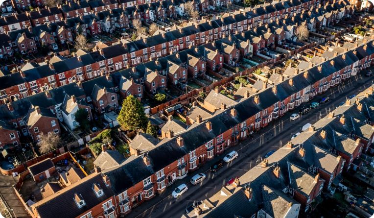 rows of houses