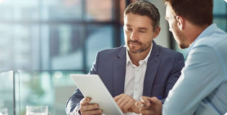 Two men having a discussion